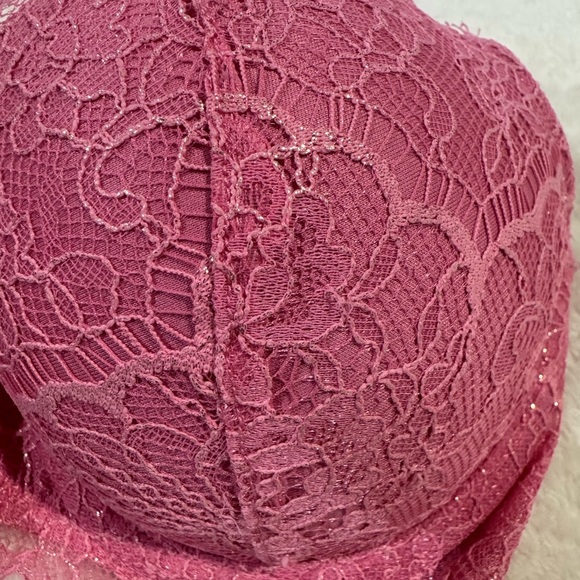 Victoria’s Secret Lined Demi Bra Pink With Lace Overlay Size‎ 32C - Picture 2 of 6